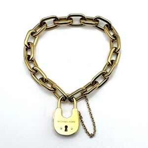 Michael Kors Gold- Plated Padlock Chain Link Bracelet